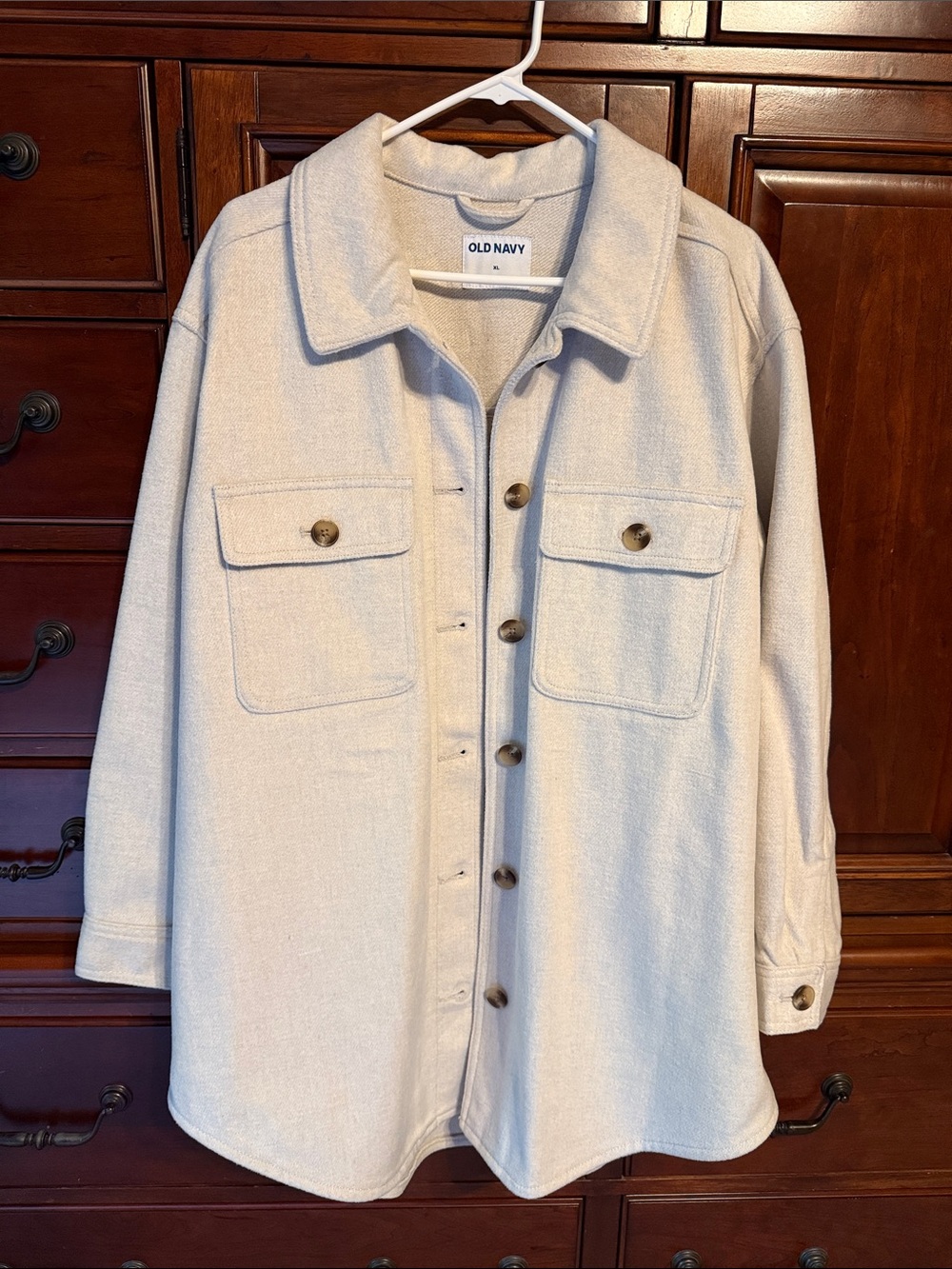 Old Navy Cream Utility Shacket with Front Pockets, NWT, XL